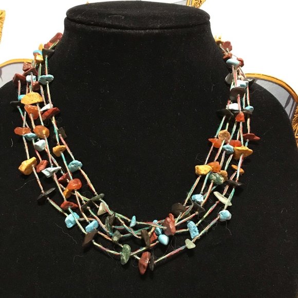 SOLD BUNDLE* Raw Stone Amber Turquoise Necklace - Picture 2 of 4